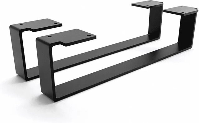 HEVVA Möbelfüße LUXEMBURG 2er Set Schwarz Höhe: 10 cm, Tiefe: 40 cm - Bild 1