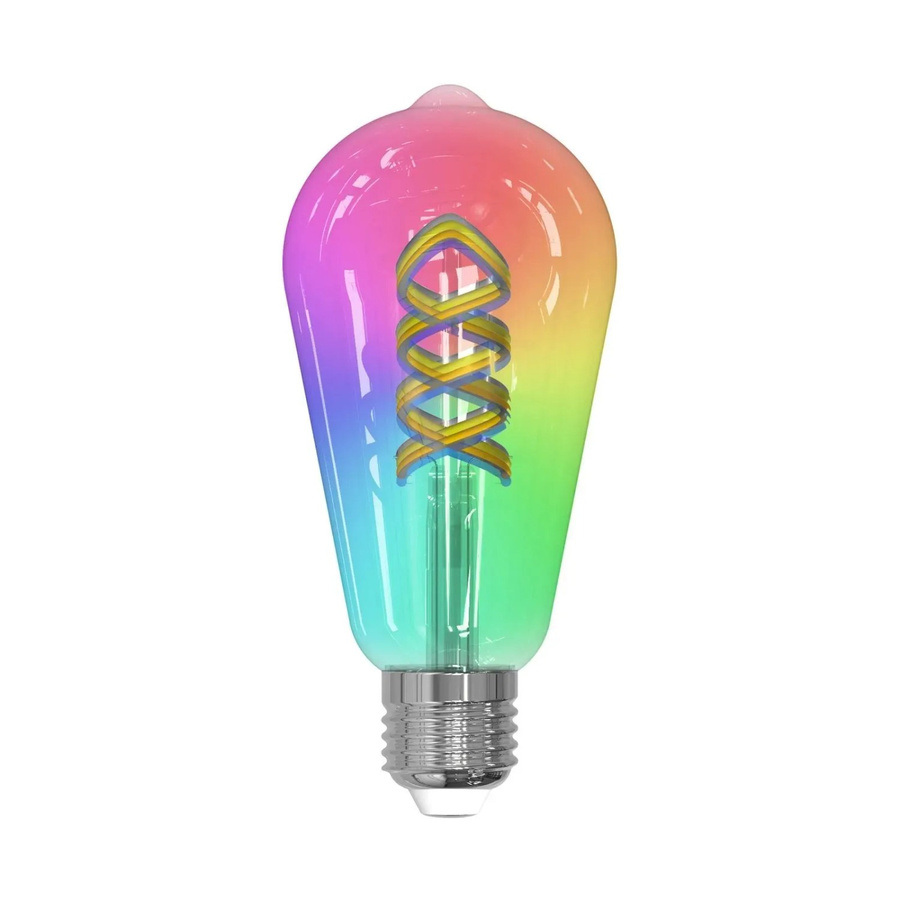 LUUMR Smart LED E27 ST64 Glühbirne aus Glas, RGB Multicolour, dimmbar, kompatibel mit Tuya, ZigBee und Philips Hue, transparent - Bild 2