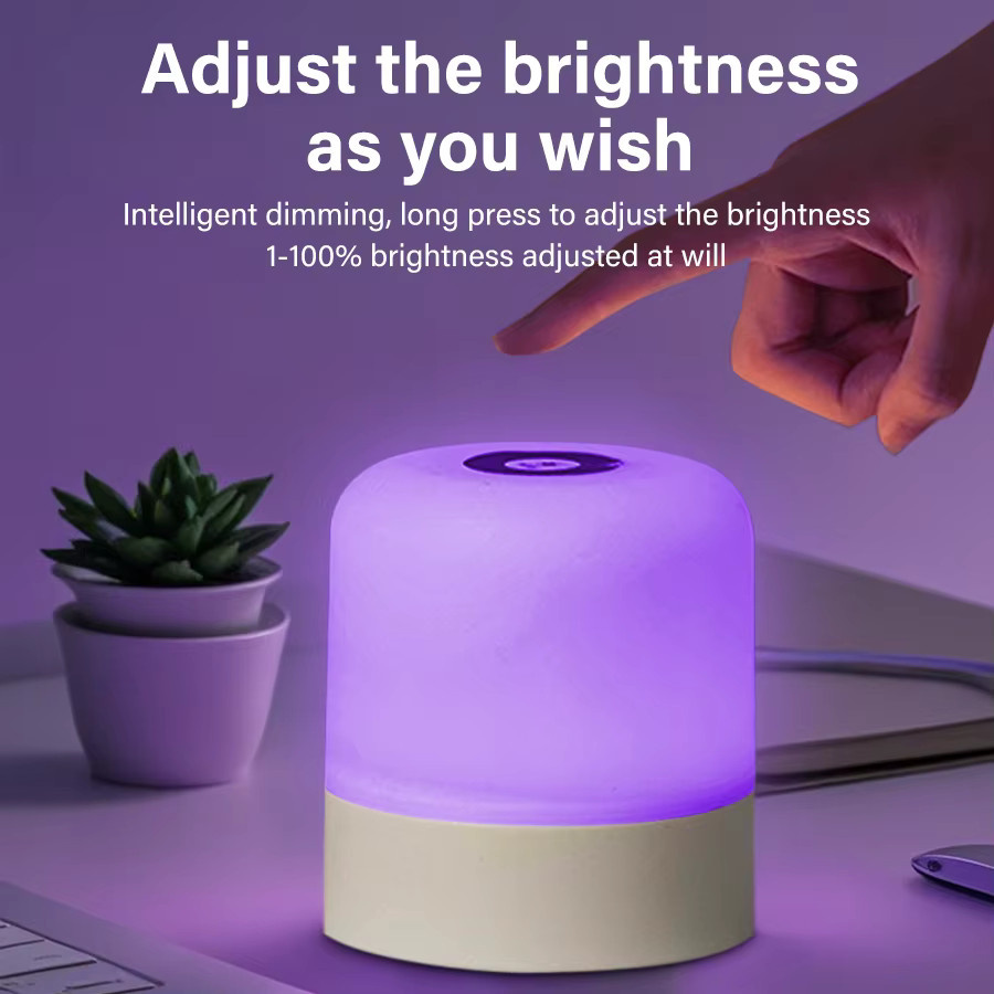 MeeToo Wiederaufladbare LED Tischlampe mit RGB-Farben, Touch-Steuerung und Fernbedienung, dimmbares Nachtlicht für das Schlafzimmer in Weiß - Bild 4