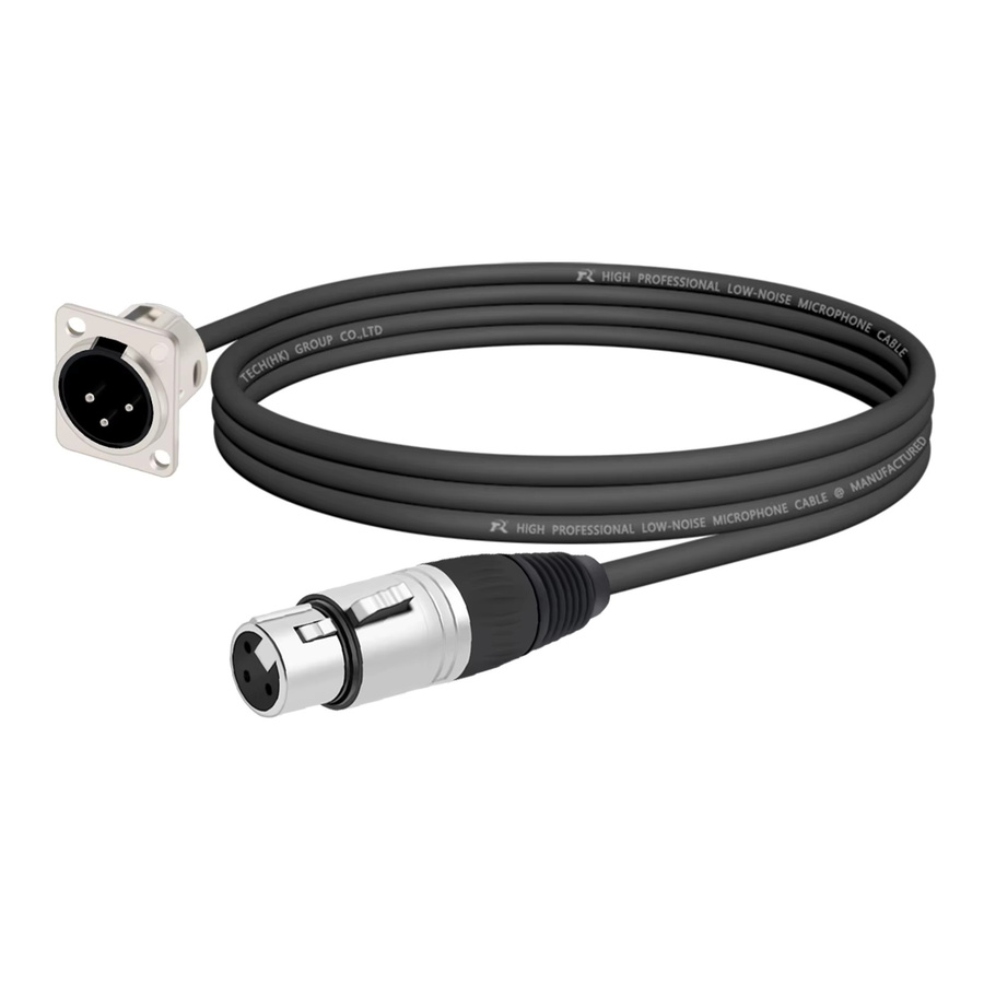 Thamtrank XLR Pass Through Audio Verlängerungskabel mit 3-Pin Stecker und Buchse für Panel Mount in Schwarz - Bild 2