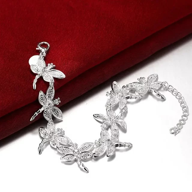 Libellenkette 925 Silber, Kristall, Damen - Bild 1