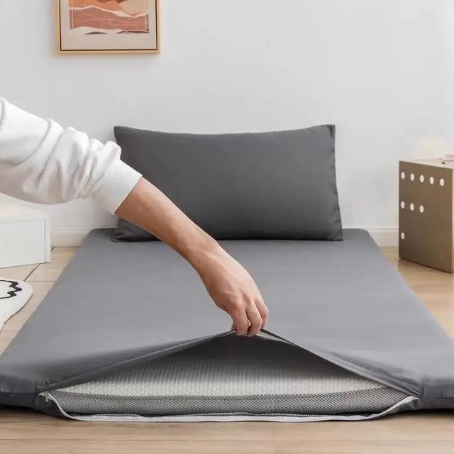Yiran Furniture Matratzenschoner mit Reißverschluss in Grau, atmungsaktiv und milbensicher, B/T/H: 90 x 200 x 10 cm - Bild 1