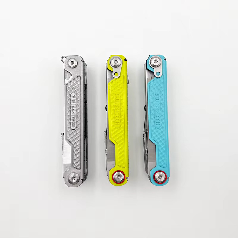 SWISS TECH 11-in-1 Mini-Multitool EDC Camping Survival Taschenmesser in Silber - Bild 2