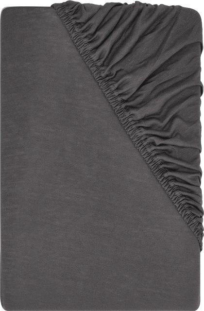 LIVARNO Jersey-Spannbettlaken in Grau, B/T: 100 x 200 cm - Bild 1