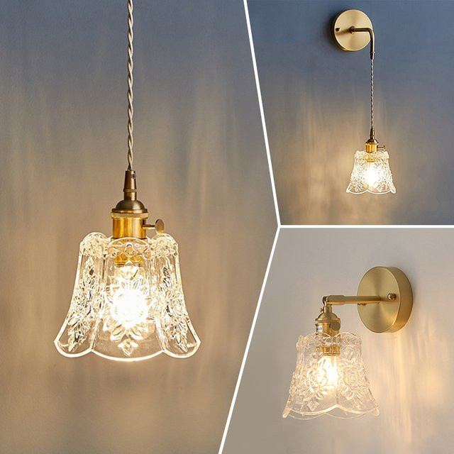 Nordic Blume Glas Pendelleuchte Ceropegia in Transparent für Schlafzimmer, Restaurant und Esszimmer - Bild 1