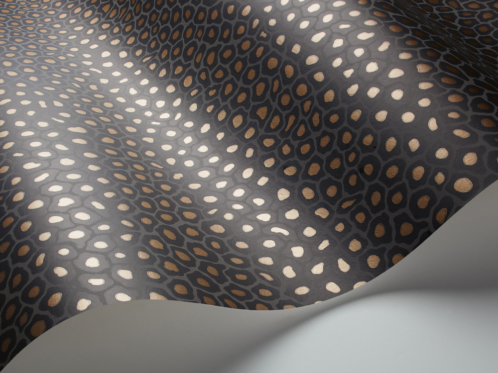 Cole & Son Tapete Senzo Spot in Anthrazit und Gold mit Vliesbeschichtung - Bild 1