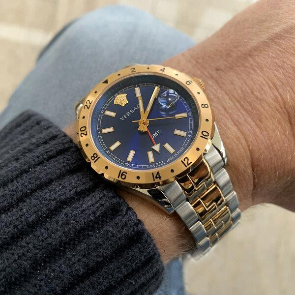Versace Hellenyium Herrenuhr, Quarz, Edelstahl, Blau, 42 mm, 5 ATM - Bild 2