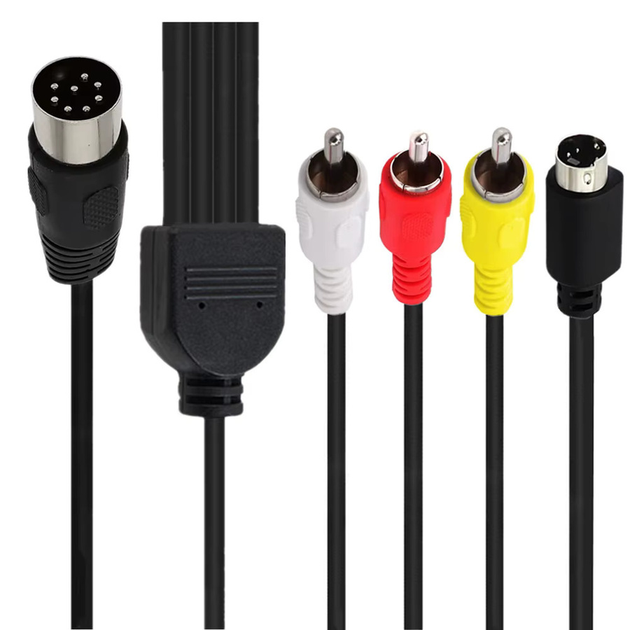 OULLX DIN 8pin auf Mini DIN 4pin 3RCA AV Adapter Kabel in Schwarz, 1,5 m Länge für S-Video Audio Video Verbindung von DVD, HDTV und VCR - Bild 3