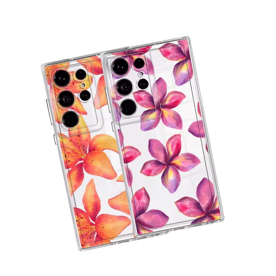 Handyhülle mit rosa-gelbem Blumenmuster für Samsung Galaxy S26 S25 S24 S23 S22 FE S21 S20 Plus Note 20 Ultra 10 - Bild 2