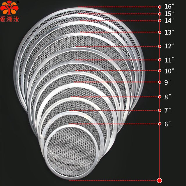 Aixiangru Pizzapfanne aus Aluminium, rund, Silber, Durchmesser: 38,7 cm - Bild 1