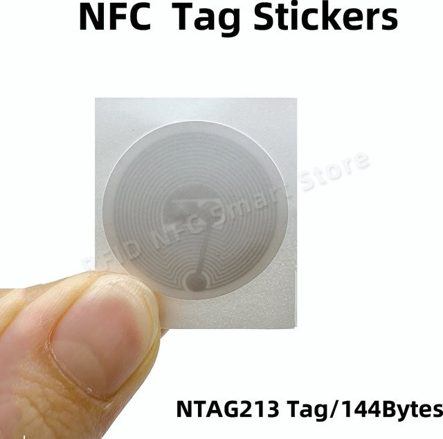 10 Stück Guang Hongrun NFC-Aufkleber in Weiß, NTAG 213 RFID-Tags mit ISO14443A 13,56 MHz, Durchmesser: 25 mm - Bild 1