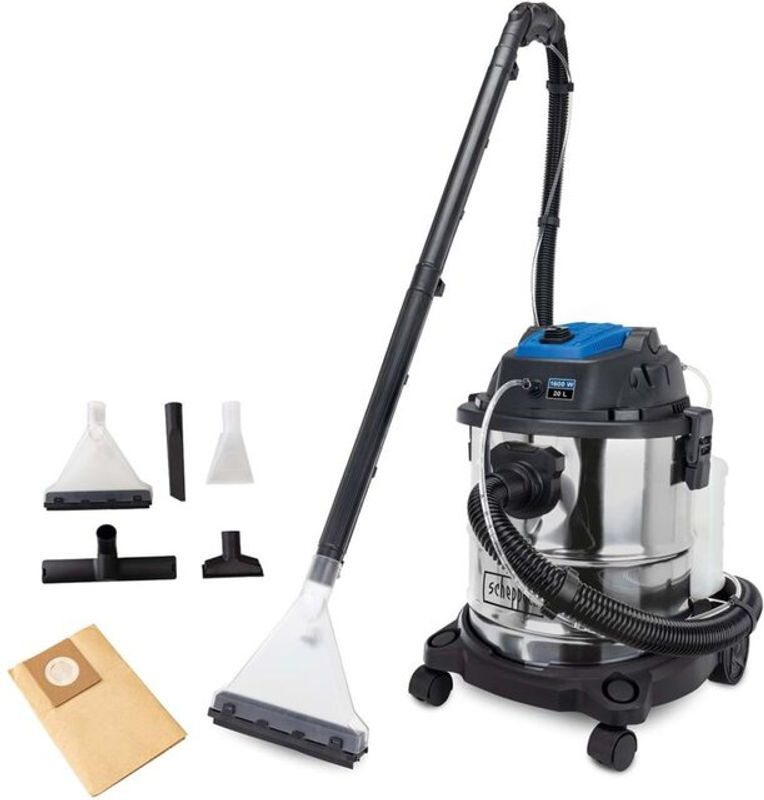 Scheppach SprayVac 20 Sprüh- und Waschsauger mit 1600 W in Blau, Schwarz und Silber - Bild 2
