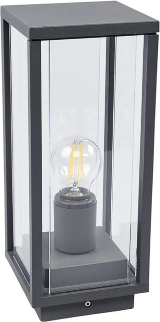 Lucande Außenleuchte Annalea Wandleuchte aus Aluminium und Glas in Schwarz, E27, IP54, Höhe: 35,0 cm, Breite: 15,0 cm, Tiefe: 14,0 cm - Bild 1