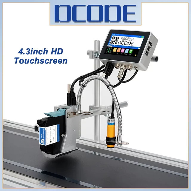 DCODE 130PLUS Industrieller Online-Tintenstrahldrucker mit 4,3-Zoll-Bildschirm für QR-Codes, Barcodes, Batchnummern, Logos und Datumsdruck (12,7/25,4 mm Düse) - Bild 1