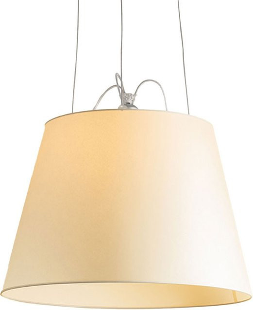 Artemide Tolomeo Mega 42 Sospensione Pendelleuchte aus Aluminium in Silber und Beige mit Pergament-Schirm - Bild 1