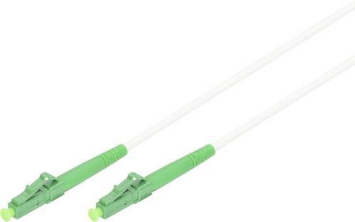Digitus Glasfaser-Simplex-Patchkabel Singlemode LC/APC auf LC/APC, 100 cm, Weiß/Grün - Bild 1