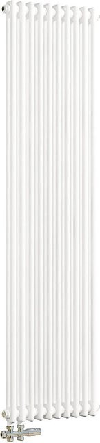 Duschparadies Traditioneller Heizkörper für Warmwasserbetrieb Weiß B: 180 cm, T: 47 cm, H: 47 cm (2-Säulen, 1444W) - Bild 1