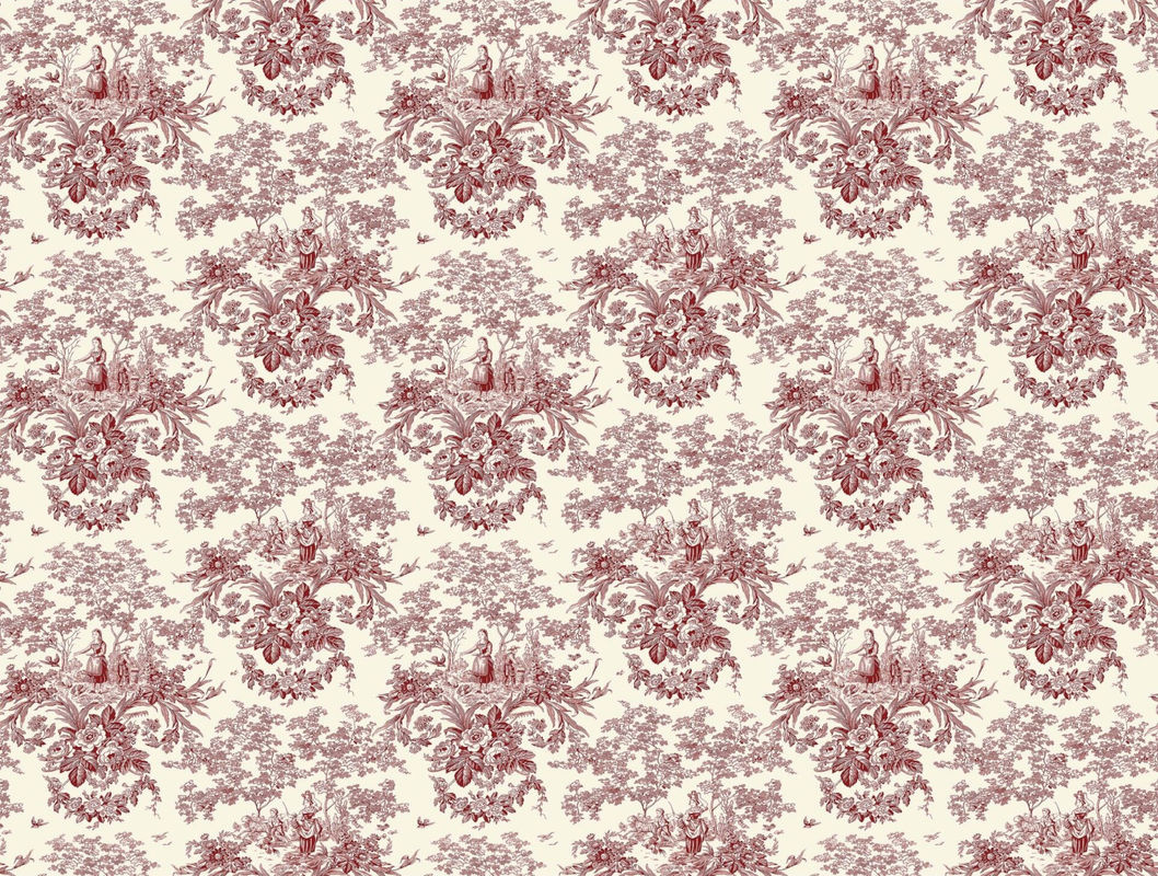 Quenin Tapete Beaux Jours in Rot mit floralem Vintage-Design - Bild 3