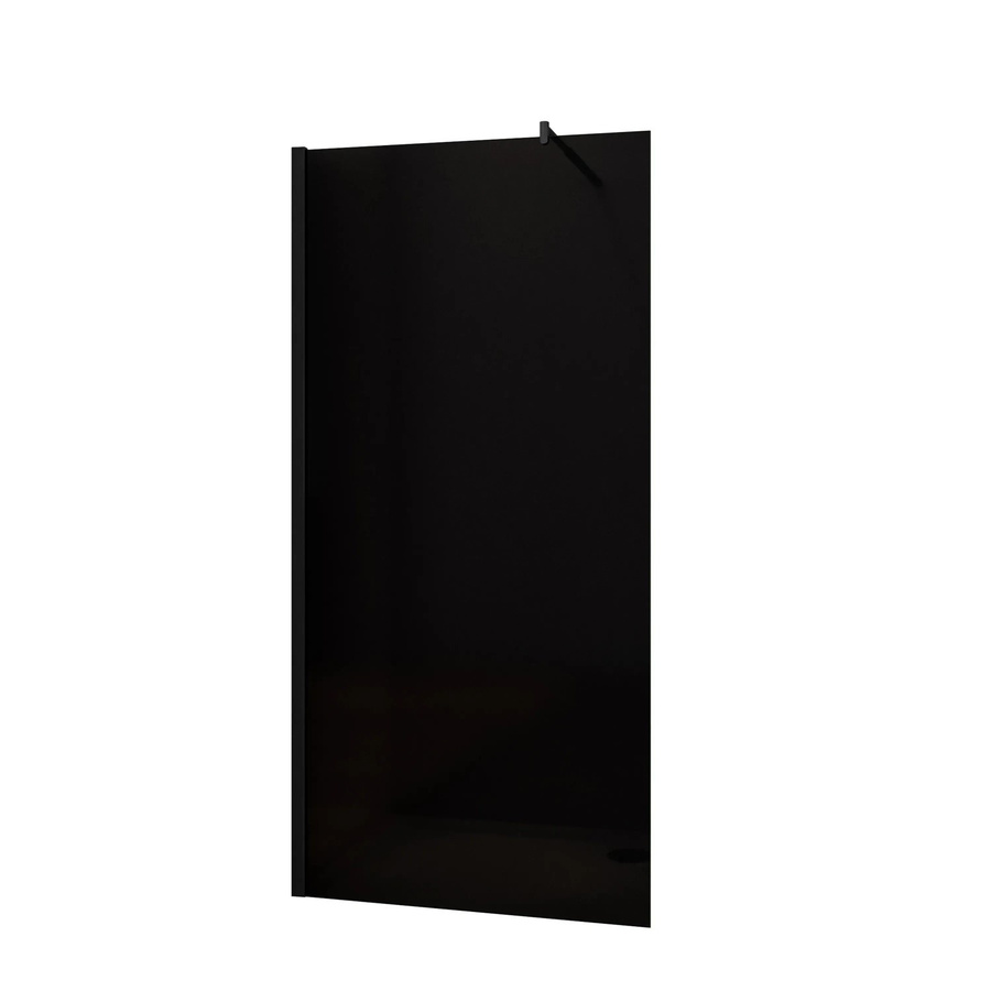 AICA Walk In Duschkabine Schwarz mit Rauchglas und flexibler Stange, B: 140 cm, H: 200 cm, 10mm NANO-Glas - Bild 2