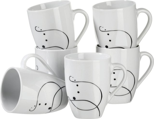 Mäser Kaffeebecher-Set Chanson, 6-teilig, Porzellan, Weiß - Bild 1