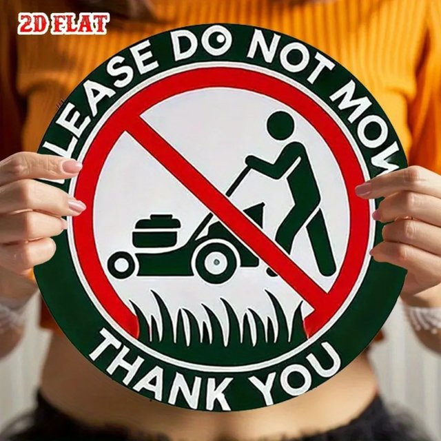 CIFbuy Vintage Do Not Mow Metallschild aus Aluminium für den Außenbereich, Rund, Mehrfarbig, Durchmesser: 20 cm - Bild 1