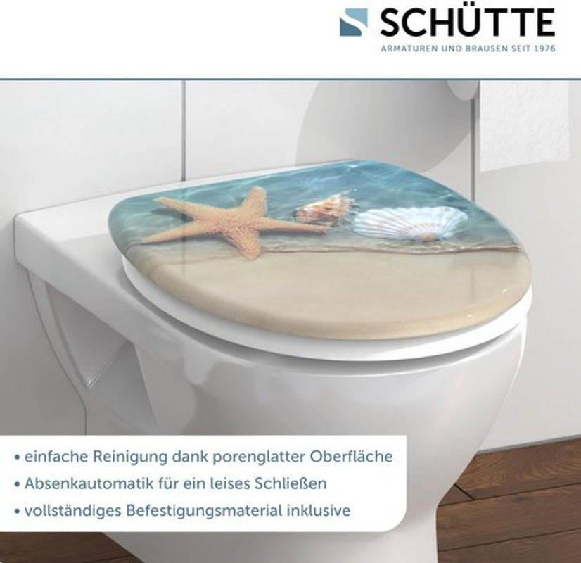 SCHÜTTE WC-Sitz aus Duroplast mit Absenkautomatik, oval, bunt, B/T/H: 44,8 x 37,4 x 1,95 cm - Bild 4