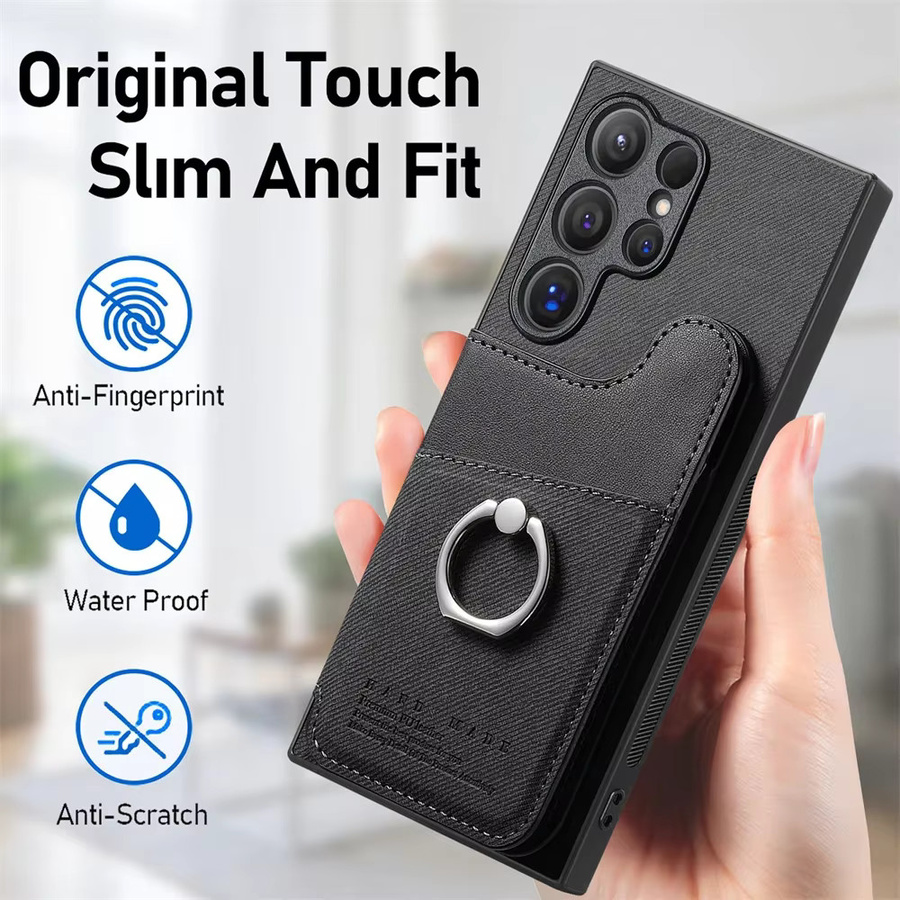 RFID-blockierende magnetische Handyhülle mit Kartenhalter für Samsung S25 S24 S23 S22 Ultra Plus FE A56 A55 A36 A26 A16 5G in Schwarz - Bild 5
