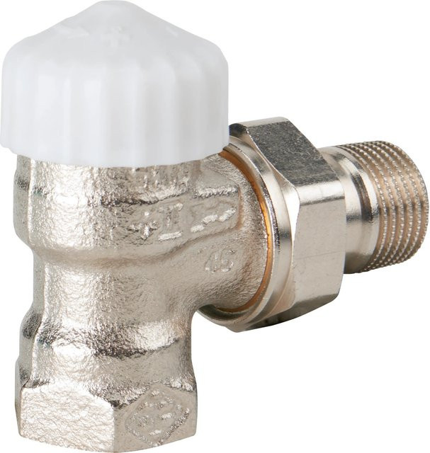 IMI Heimeier Thermostat-Ventilunterteil V-exact II Eckform DN 15 in Silber vernickelt und einstellbar - Bild 1