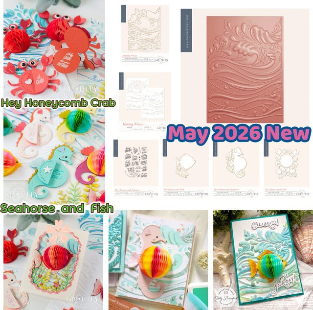 Hey Honeycomb Seahorse Fish Metall-Stanzformen, Stempel und Heißfolienschablonen für DIY-Scrapbooking - Bild 1