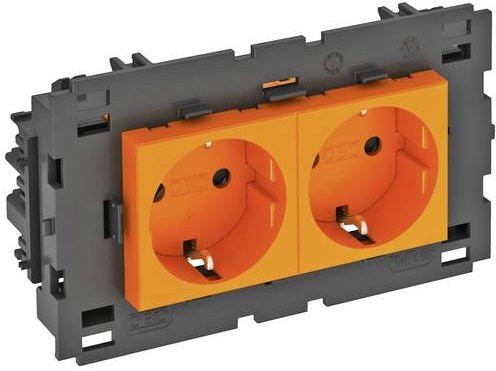 OBO Bettermann Geräteeinsatz Steckdose Orange B/H/T: 13,1 x 7,6 x 4,2 cm - Bild 1