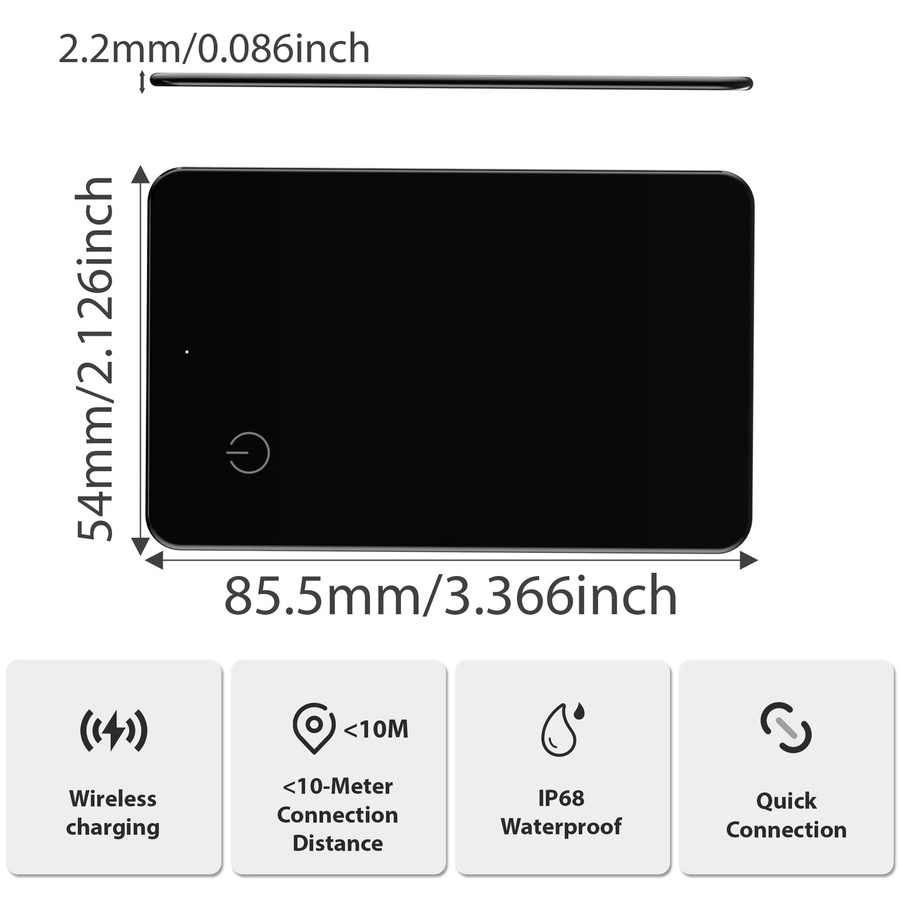 Leapii SmartCard Wallet Tracker in Schwarz, Bluetooth-Artikelfinder kompatibel mit Apple Find My (iOS) und Google Find My Device (Android) - Bild 6
