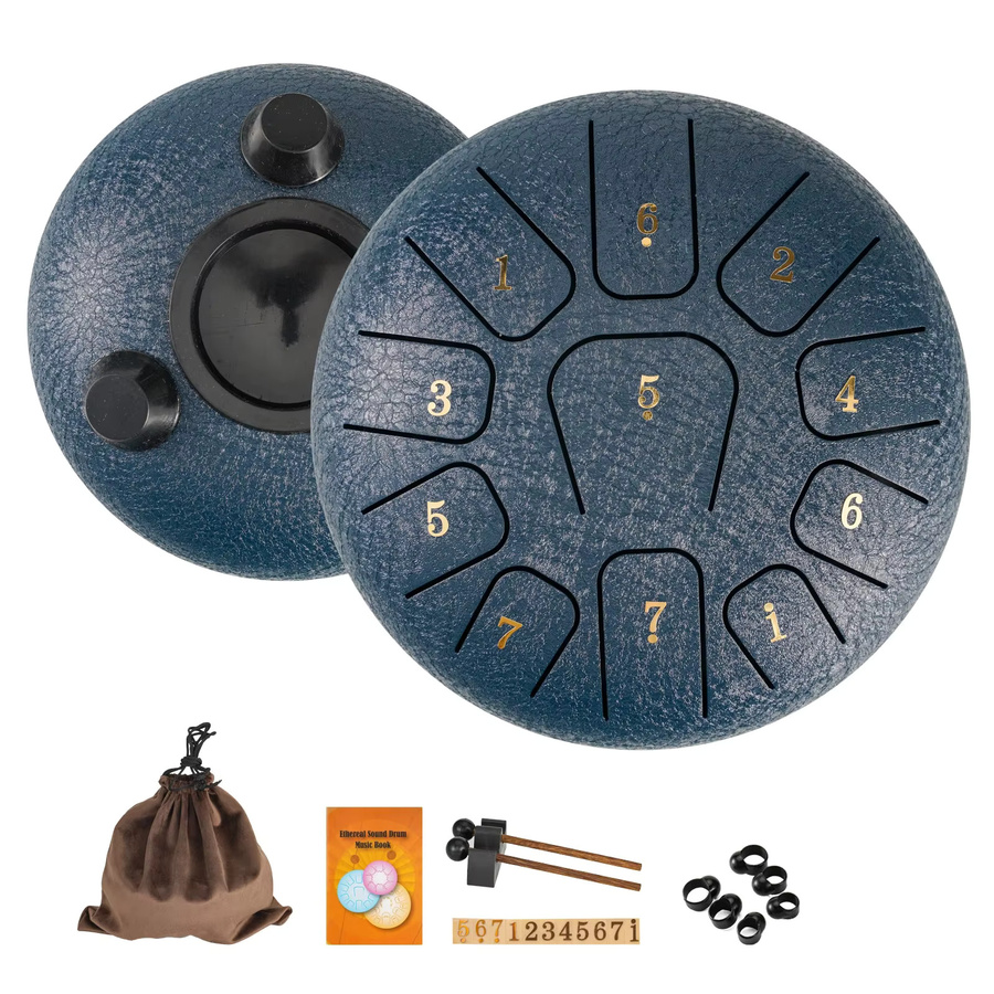 Miwayer Glucophone Pro Kit 11-Note Steel Tongue Drum in Grün zur Klangtherapie und Entspannung - Bild 2