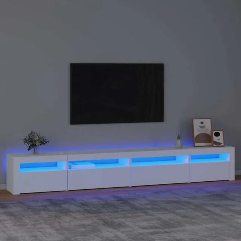 Vidaxl TV-Schrank in Weiß mit LED-Leuchten im modernen Design, B/H/T: 270 x 40 x 35 cm - Bild 1