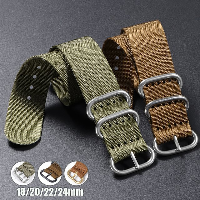 qinband Uhrenarmband Nylon, Schwarz, Unisex - Bild 1