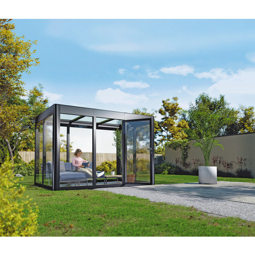 SunElements Gewächshaus SunGarden Infinity 3.2 in Anthrazit-Metallic, B/T/H: 338 x 150 x 229 cm mit Acrylglas und integriertem Dachrinnensystem - Bild 4