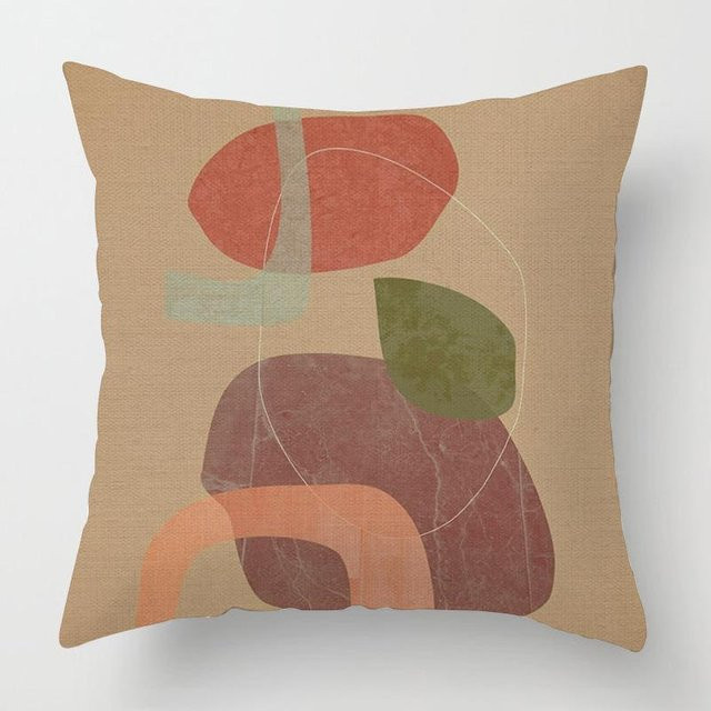 JMG Clothing Kissenhülle im nordischen Stil mit abstraktem geometrischem Design, Farbe: Beige, B/T/H: 50 x 50 x 0 cm - Bild 1