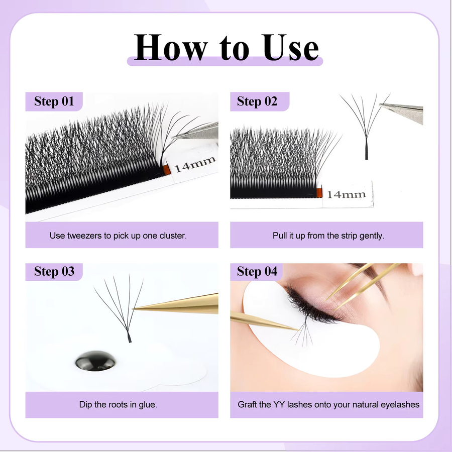 Wendy Lashes W Shaped Bloom Einzelwimpern, Black, Natürlich - Bild 5