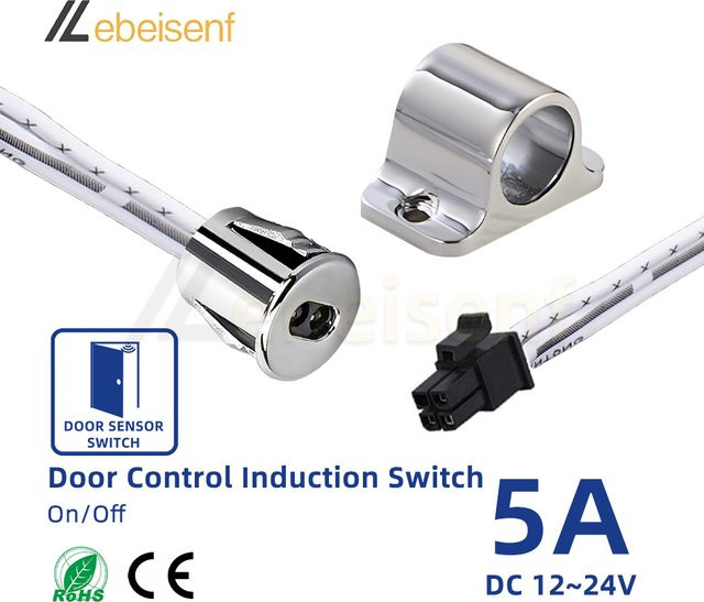 Lebeisenf LED Schrank-Türsteuerungssensor Switch in Silber und Weiß für Niederspannungsbeleuchtung 12 V 24 V DC 5 A - Bild 1