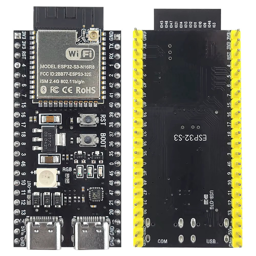 ESP32-S3 Entwicklungsboard mit Erweiterungsadapter-Kit, ESP32-S3WROOM1 N16R8 Modul mit 2,4G WLAN und Bluetooth, 44-Pin Typ-C Anschluss - Bild 3