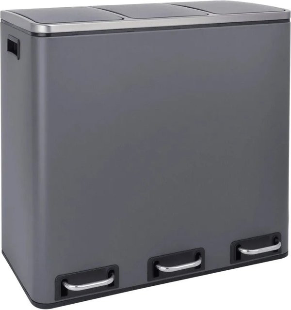 Svita TM3X18 Mülleimer mit Pedal zur Mülltrennung, Grau, 54 l, mit Soft-Close und herausnehmbarem Inneneimer - Bild 1