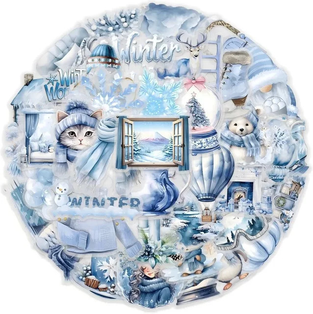 50 Stück GOGOTU Winter Schneeszene Aufkleber aus PVC, wasserfeste Graffiti Sticker für Notebook, Skateboard und Spielzeug, Mehrfarbig - Bild 1