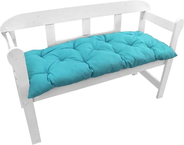 NYVI Bankauflage für Gartenbänke in Türkis, gesteppt, B/T: 140 x 45 cm - Bild 1