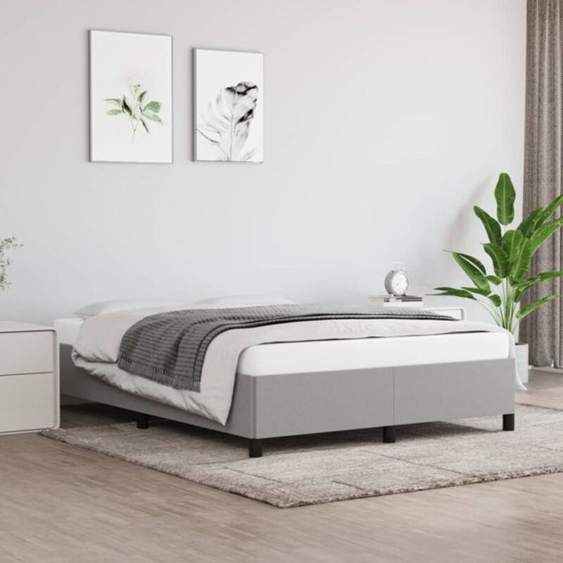 Polsterbett Vidaxl in Grau aus Stoff und Holzwerkstoff, B/T/H: 140 x 200 cm - Bild 1