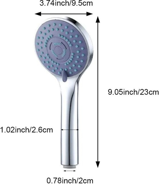 Pantheon Duschkopf-Handset in Chrom, Anti-Kalk und Wassersparend, Farbe: Silber - Bild 1