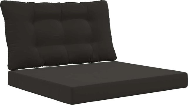 vidaXL Sofakissen für Draußen 2-teilig Schwarz aus Polyester, B/T/H: 68,5 x 68,5 x 2 cm - Bild 1