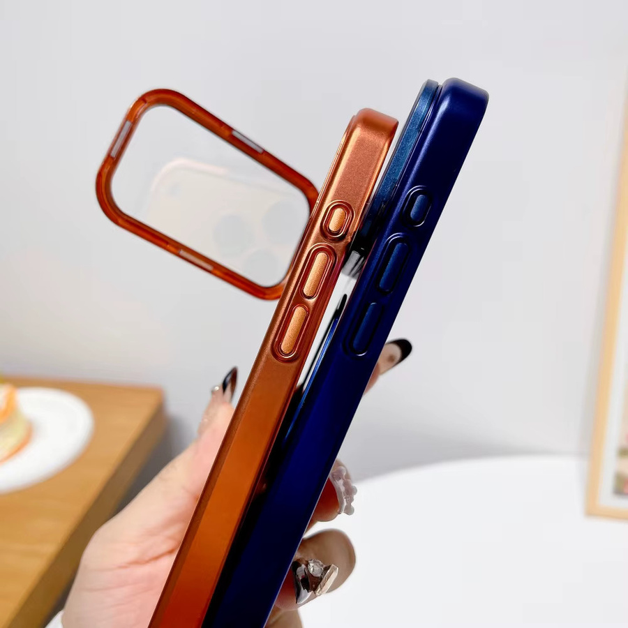 Transparente Stoßfeste Handyhülle mit Linsenschutz und Ständerhalterung für Apple iPhone 17 Pro Max und iPhone 17 Pro in Blau - Bild 5