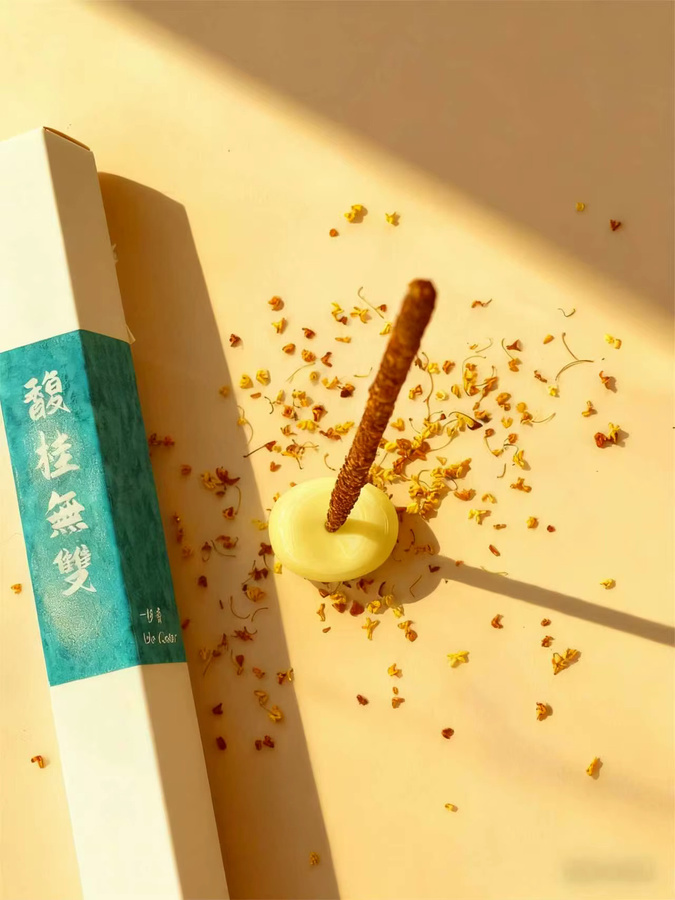 CHIHUANG Osmanthus-Räucherstäbchen mit Blütenblättern in Braun für die orientalische Aromatherapie - Bild 2
