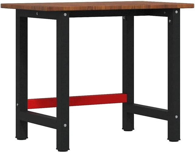 vidaXL Werkbank aus Massivholz Eiche in Dunkelbraun, B/T/H: 100 x 60 x 81,5 cm - Bild 1