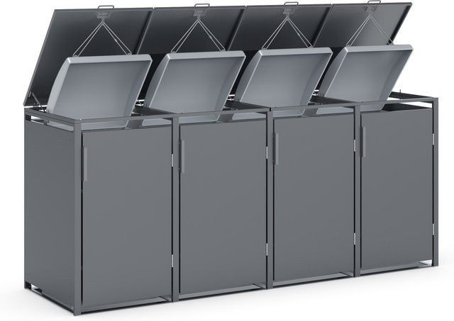 PLATS Mülltonnenbox Outdoor Solution 4er Anthrazit B/T/H: 265 x 80 x 116 cm - Bild 1