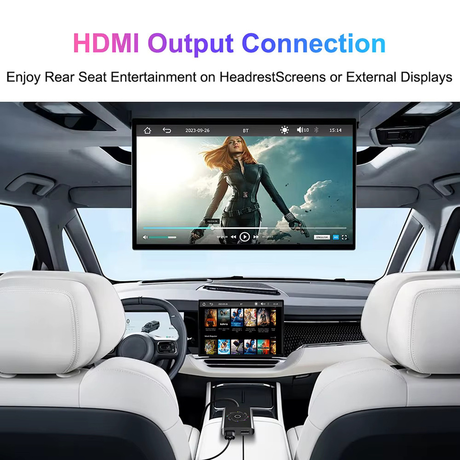 EzoneTronics Android 14 CarPlay AI Box Kabelloser CarPlay und Android Auto Adapter mit Spiegelteiler für YouTube und Netflix in Schwarz oder Weiß - Bild 5